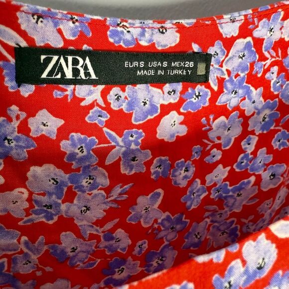 Zara Floral Ruffle Sleeve Maxi Dress | S - Picture 4 of 4